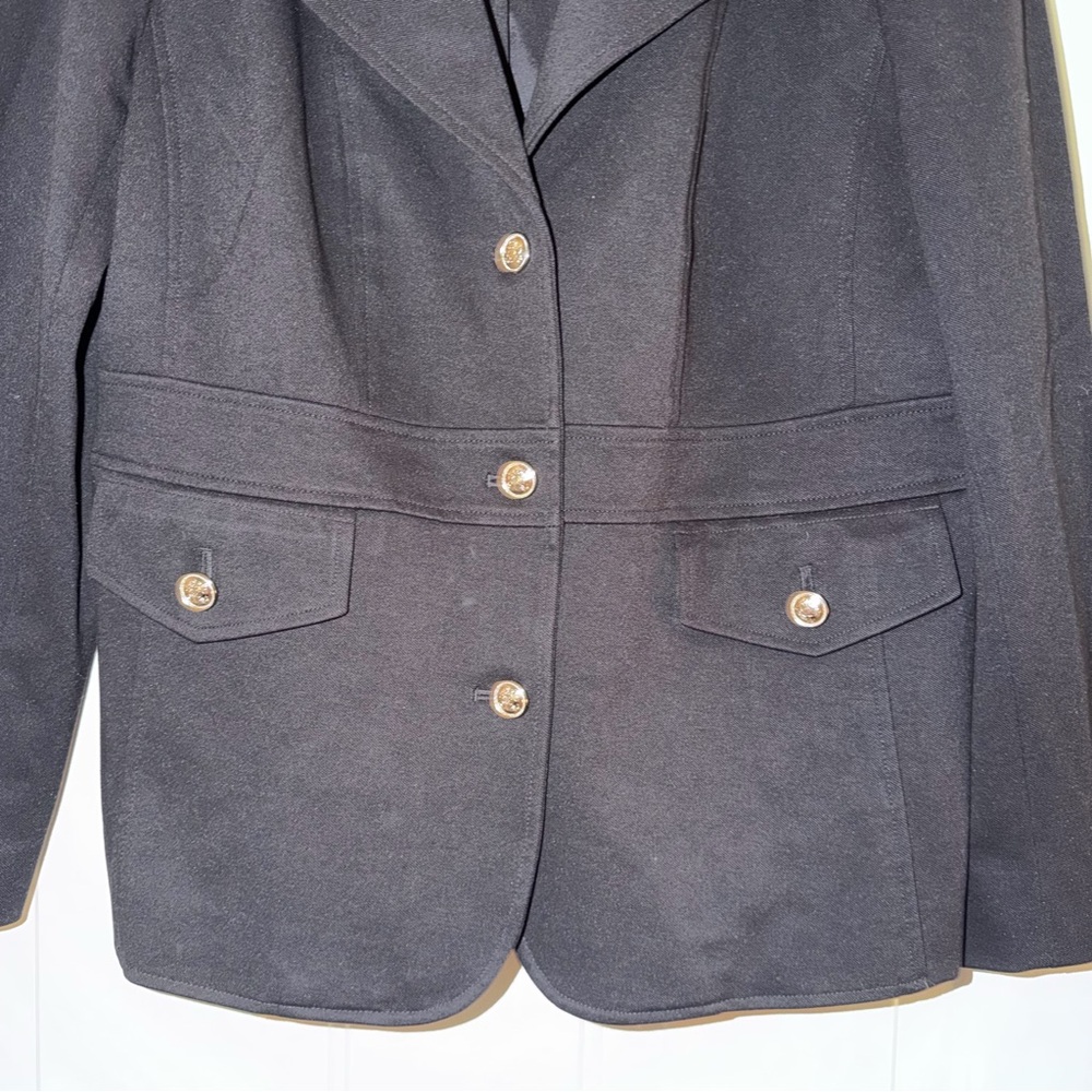 Talbots Black Women's Blazer with Gold Buttons - Picture 3 of 5